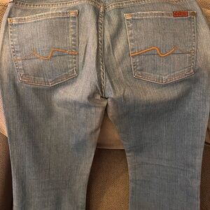 7 For All Mankind Light Blue Straight Leg Jeans